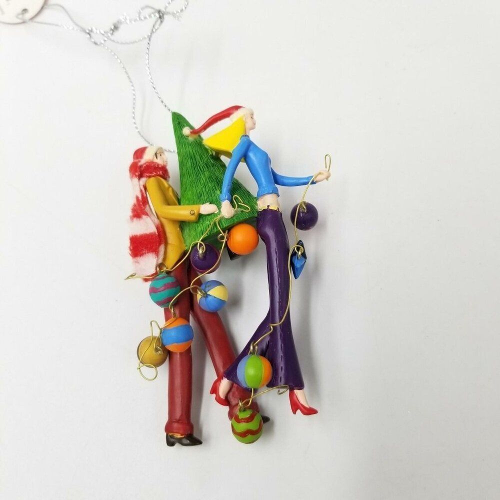 Couple Xmas Tree And Lights Christmas Ornament Collectible Design Design New